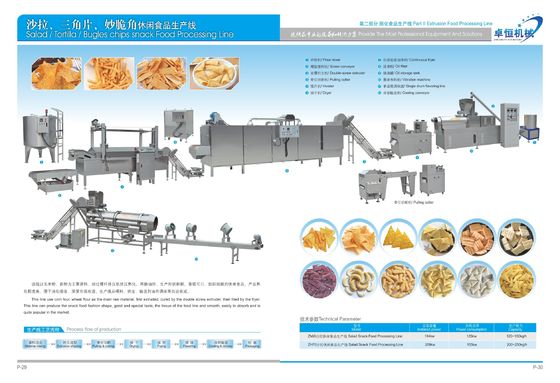 250kg/h ステンレス鋼 フライドナチョコ チップス スナック食品 食品生産ライン
