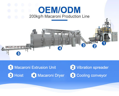 1800*200*250mm SIMENS モーター マカロニー パスタを作る機械 スパゲッティとマカロニー工場