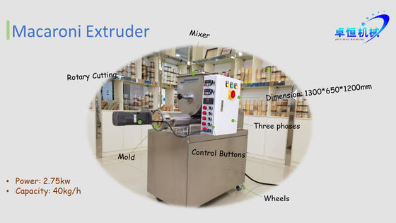 CE認証された自動マカロニー製造機,SIMENSモーターと40kg/hの容量