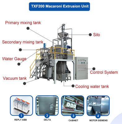 80~300kg/h 容量 イタリアン パスタ マカロニ 製造機械 セキュリティと低騒音